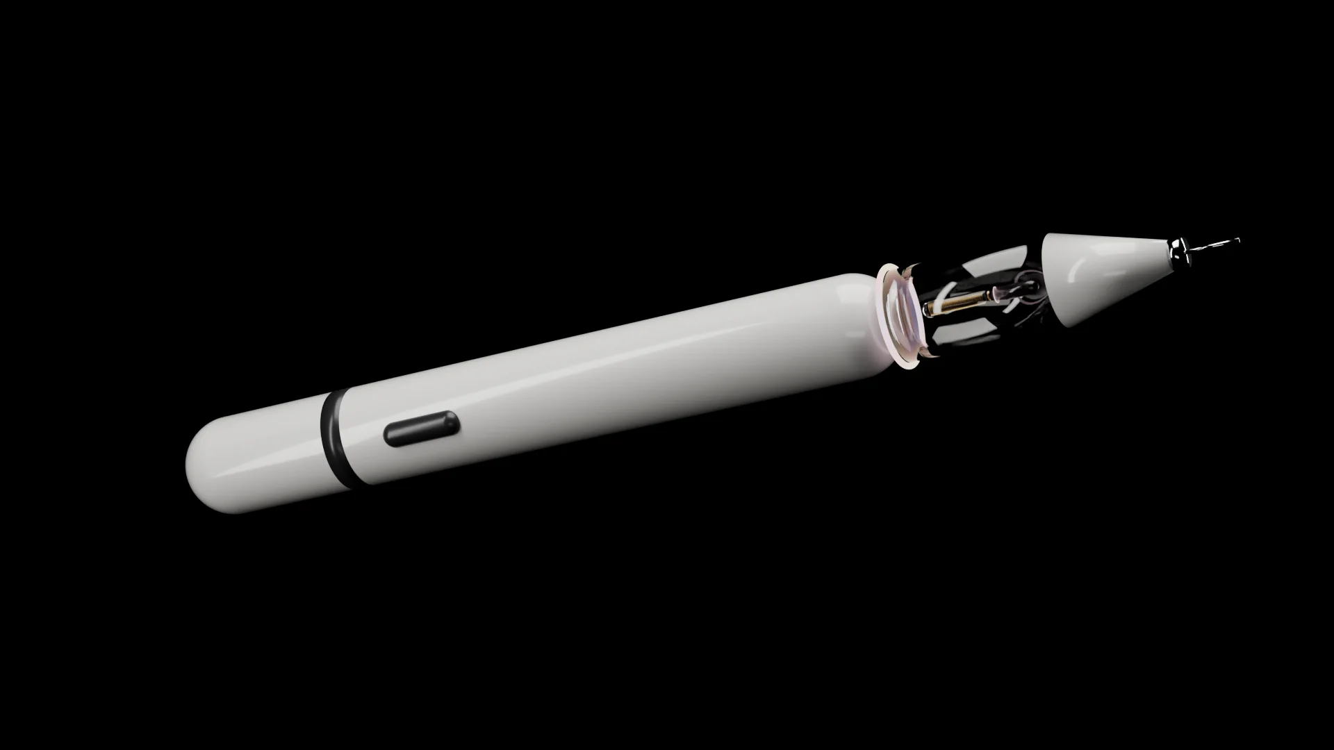The Deck Pen, a white ceramic injector with a glass chamber near its tip, the Dream Deck X visible inside.